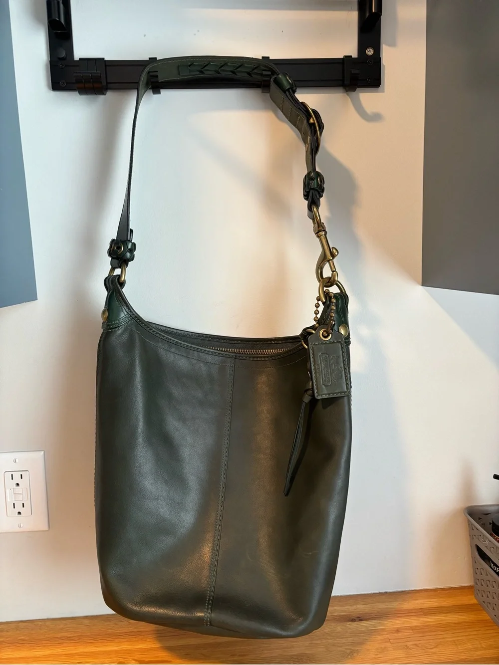 Coach Bag XL Bleecker Tattersall Duffle Sac Bottle Green Style 11423 - Picture 16 of 16